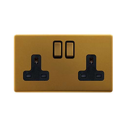Antique Gold 13A 2 Gang Socket
