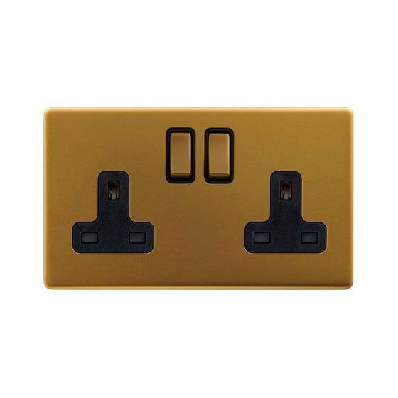 Antique Gold 13A 2 Gang Socket
