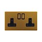 Antique Gold 13A 2 Gang Socket
