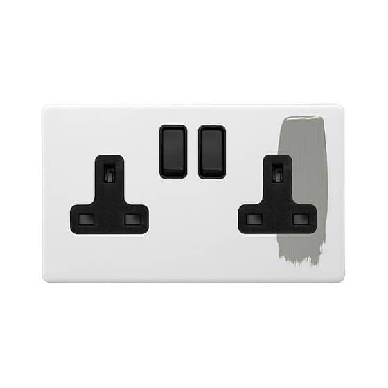 2 Gang Paintable Socket