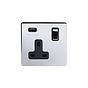 Soho Lighting Polished Chrome 1 Gang 13A SP Socket with USB-A 3.1A