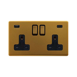 Brass USB A + C Socket