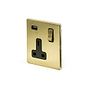 Soho Lighting Brushed Brass 1 Gang 13A DP Socket with USB-A 2.1A