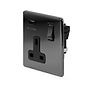 Soho Lighting Black Nickel 1 Gang 13A DP Socket with USB-A 2.1A