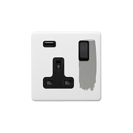 Paintable 1 gang USB Socket