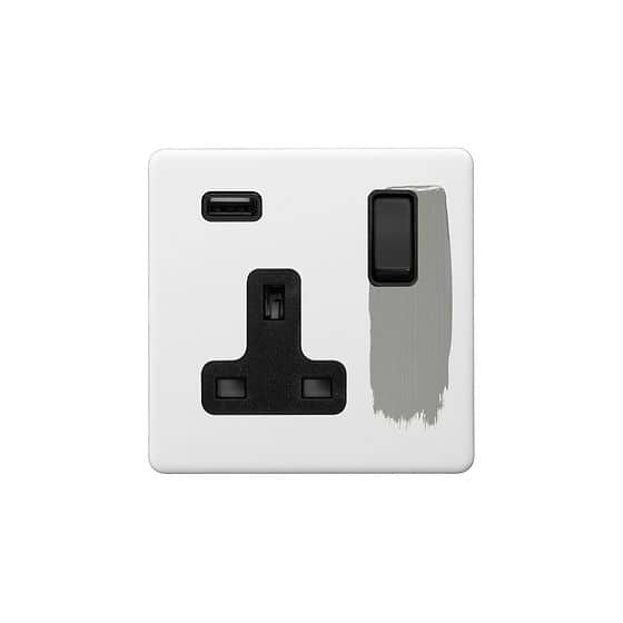 Paintable 1 gang USB Socket