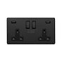 Matt Black 2 Gang usb socket