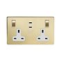 Soho Lighting Brushed Brass 2 Gang 65W USB C+C Socket (13A Socket + 2 USB C Ports) 