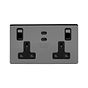 Soho Lighting Black Nickel 2 Gang 65W USB C+C Socket (13A Socket + 2 USB C Ports) 