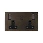 Soho Lighting Vintage Brass 2 Gang 65W USB C+C Socket (13A Socket + 2 USB C Ports)