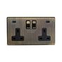 Antique Brass 2 Gang USB C Socket

