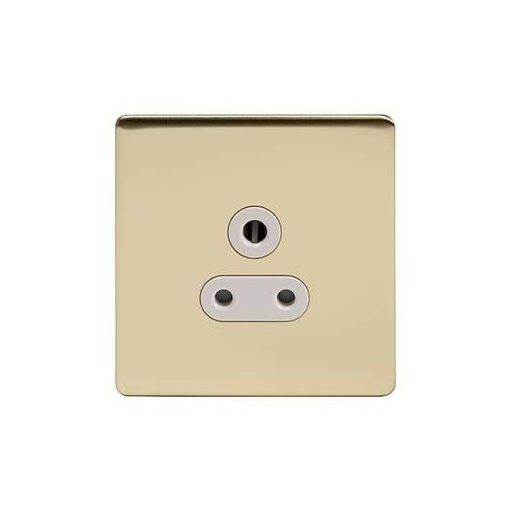 Soho Lighting Brushed Brass 5 Amp Unswitched Socket Wht Ins Screwless