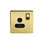 Soho Lighting Brushed Brass 5a Socket with Switch Black Ins