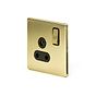 Soho Lighting Brushed Brass 5a Socket with Switch Black Ins