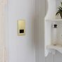 Soho Lighting Brushed Brass Shaver Socket Dual Voltage 115/230v Blk Ins Screwless