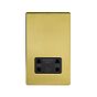 Soho Lighting Brushed Brass Shaver Socket Dual Voltage 115/230v Blk Ins Screwless