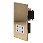 Soho Lighting Brushed Brass Shaver Socket 230/115V Plate Wht Ins Screwless