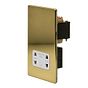 Soho Lighting Brushed Brass Shaver Socket 230/115V Plate Wht Ins Screwless