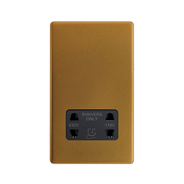Antique Gold Dual Voltage Shaver Socket
