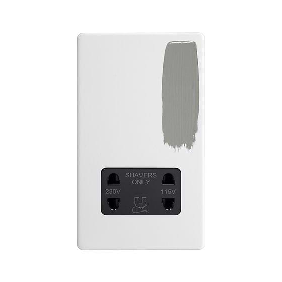 Soho Lighting Primed Paintable Shaver Socket Dual Voltage 115/230v with Black Insert