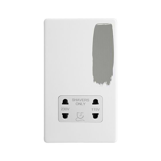 Soho Lighting Primed Paintable Shaver Socket Dual Voltage 115/230v with White Insert