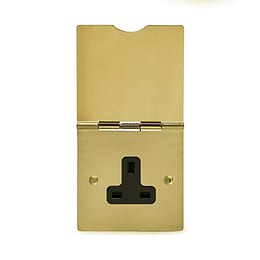 Soho Lighting Brushed Brass 13A 1 Gang Floor Socket Blk Ins 