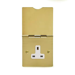 Soho Lighting Brushed Brass 13A 1 Gang Floor Socket Wht Ins 