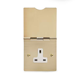 Soho Lighting Brushed Brass 13A 1 Gang Floor Socket Wht Ins 