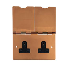 Soho Lighting Antique Copper 13A 2Gang Floor Socket