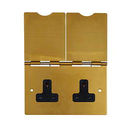 Soho Lighting Antique Gold 13A 2Gang Floor Socket
