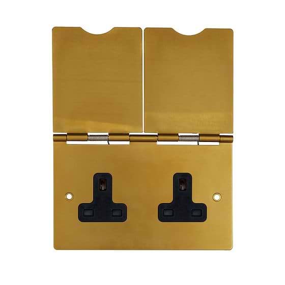 Soho Lighting Antique Gold 13A 2Gang Floor Socket