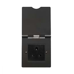 Soho Lighting Matt Black 5 Amp Floor Socket 1 Gang Blk Ins