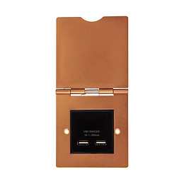 Soho Lighting Antique Copper 1 Gang USB Charger Floor Socket