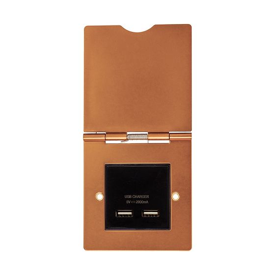 Soho Lighting Antique Copper 1 Gang USB Charger Floor Socket