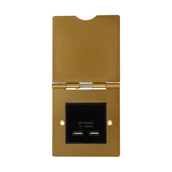 Soho Lighting Antique Gold 1 Gang USB Charger Floor Socket