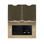 Soho Lighting Brushed Brass Screwless Double Floor Outlet 13Amp Socket & USB Charger - Blk Ins