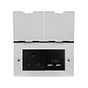 Soho Lighting Polished Chrome Screwless Double Floor Outlet 13Amp Socket & USB Charger - Blk Ins