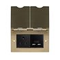 Soho Lighting Brushed Brass Screwless Double Floor Outlet 5Amp Socket & USB Charger - Blk Ins