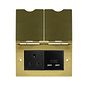 Soho Lighting Brushed Brass Screwless Double Floor Outlet 5Amp Socket & USB Charger - Blk Ins