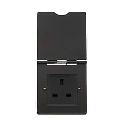 Soho Lighting Matt Black 13A 1Gang Euromod Floor Socket Blk Ins