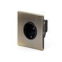 Soho Lighting Antique Brass 16A 1 Gang Euro Schuko Socket Blk Ins Screwless