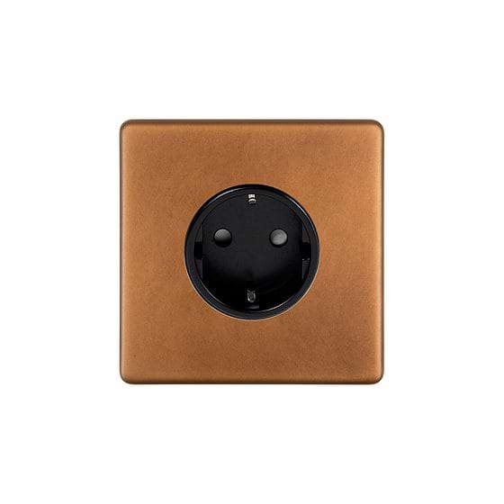 Soho Lighting Antique Copper 16A 1 Gang Euro Schuko Socket