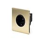 Soho Lighting Brushed Brass 16A 1 Gang Euro Schuko Socket Blk Ins Screwless