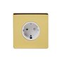 Soho Lighting Brushed Brass 16A 1 Gang Euro Schuko Socket Wht Ins Screwless