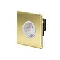 Soho Lighting Brushed Brass 16A 1 Gang Euro Schuko Socket Wht Ins Screwless