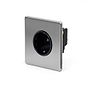 Soho Lighting Brushed Chrome 16A 1 Gang Euro Schuko Socket Blk Ins Screwless