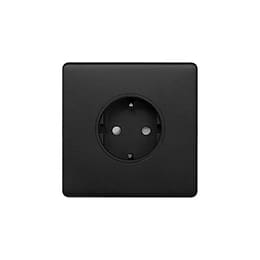 Soho Lighting Matt Black 16A 1 Gang Euro Schuko Socket Blk Ins Screwless