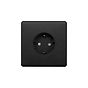 Soho Lighting Matt Black 16A 1 Gang Euro Schuko Socket Blk Ins Screwless