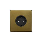 Soho Lighting Old Brass 16A 1 Gang Euro Schuko Socket