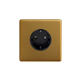 Antique Gold 1 Gang Schuko Socket
